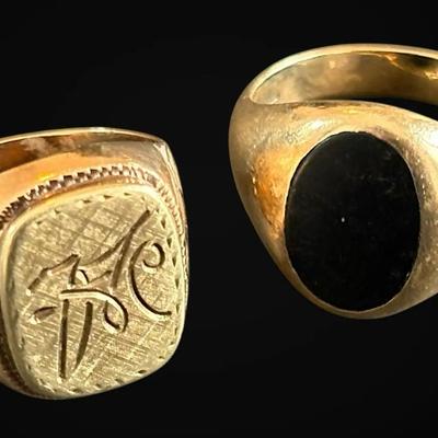 12k & 10k Gold Signet Rings (11.4g Total)