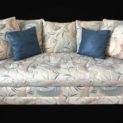 Floral Pastel Colored Couch 
