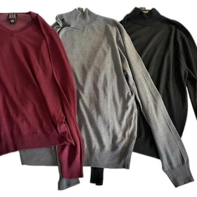 100% Silk Turtleneck & V-Neck Sweaters by Jos. A. Bank (Women’s Size M)