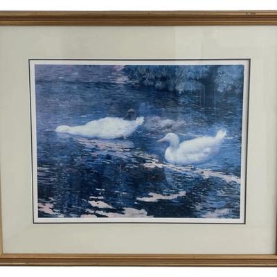 36’’ x 30’’ Framed “Ducks on Sunlit Water” Print