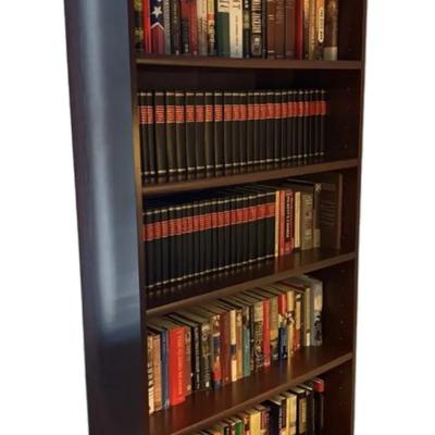 Dark Wooden 5-Tier Bookcase (Books Optional - Winners Choice!)