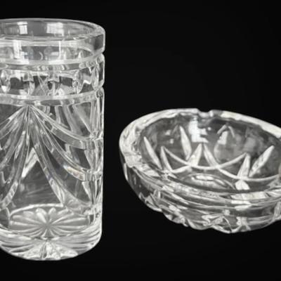 Waterford Crystal Vase & RCR Lead Crystal Ashtray 