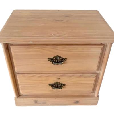 Unfinished Wooden 2-Drawer Night Stand 