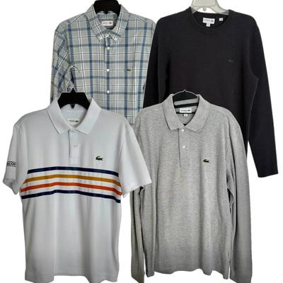 Men’s Lacoste Polos, Button-Up, & Sweater (Sizes S-L)