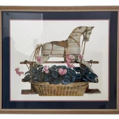 Framed “Rocking Horse” Print By N.A. Noel (41”x45”)  