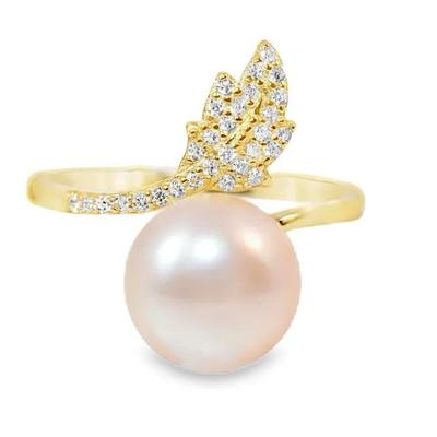 9mm Pearl Sterling Silver Gold Vermeil Wrap-Around Ring