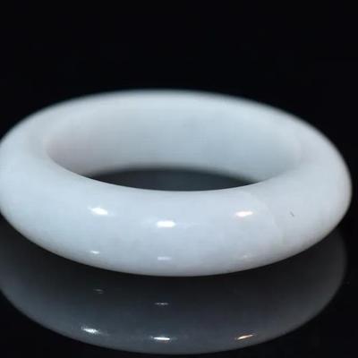 14.8 Carat Natural Unheated White Jadeite Band Ring