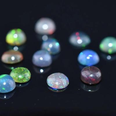 2.7 CTW Natural Round Black Opal Cabochon Parcel