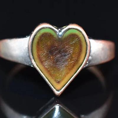 Black Enamel Heart Ring