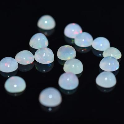 5.1 CTW Natural Unheated Round Fire Opal Cabochon Parcel