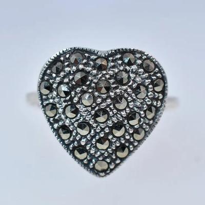 Marcasite Sterling Silver Heart Ring