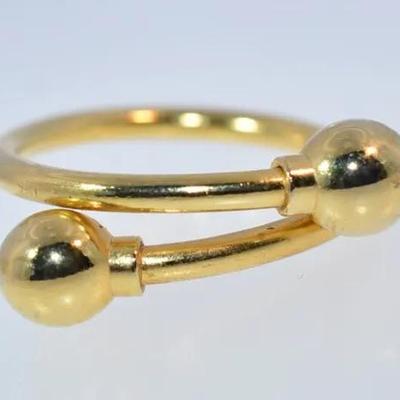 Wrap-Around Gold-Tone Ball Ring
