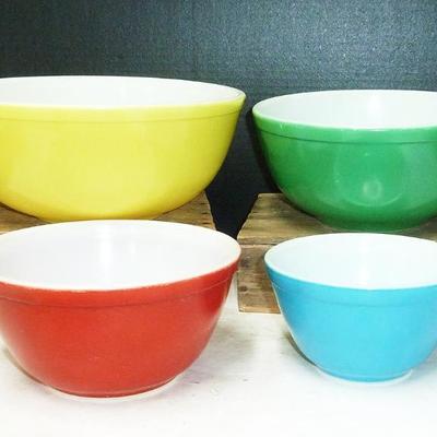 Sale Photo Thumbnail #4: Pyrex numbered bowl set, primary colors