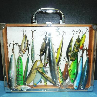 Sale Photo Thumbnail #40: assorted fish lures in case