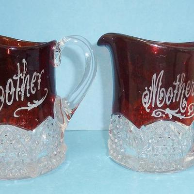 Sale Photo Thumbnail #42: several lots of antique souvenir glass