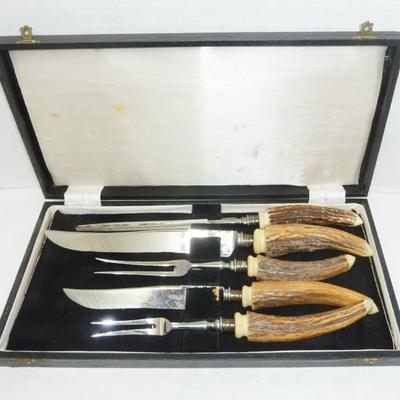 Sale Photo Thumbnail #49: Sheffield stag cuttlery set in box
