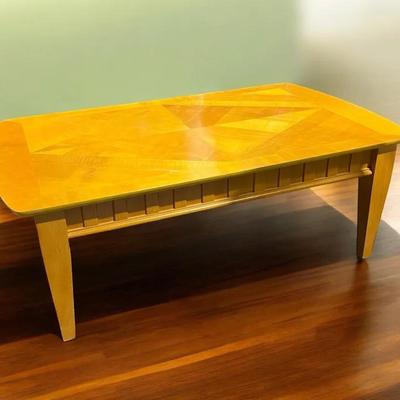 MCM Style Parquetry Top Coffee Table