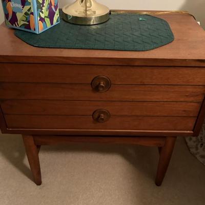 Sale Photo Thumbnail #9: Mcm two drawer walnut nightstand