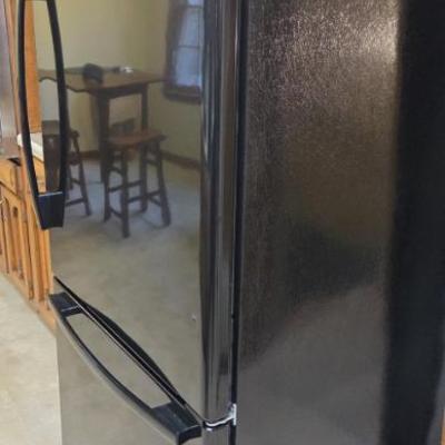 Sale Photo Thumbnail #37: Black whirlpool bottom freezer refrigerator