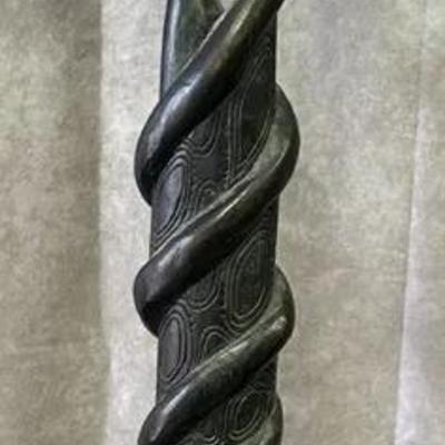 Wooden Carved Decorative Black Walking Stick