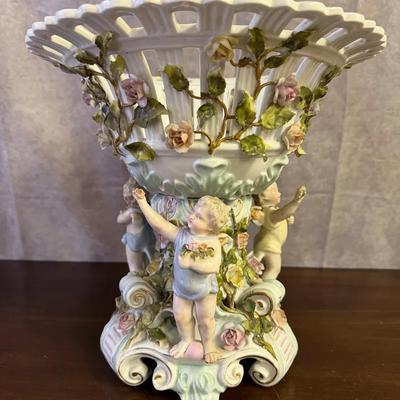 Schierholz Floral And Cherub Rococo Porcelain Center Piece