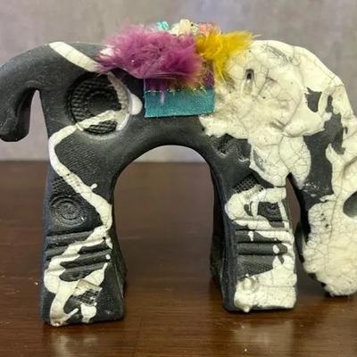 Signed, Len Hughes Ceramic Native American Horse Statuette