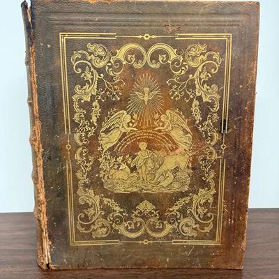Antique Hardings’ Fine Edition Leather-bound Holy Bible 