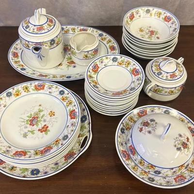 Vintage Otto Grunert OG Germany Porcelain China 29 Piece Dinner Set