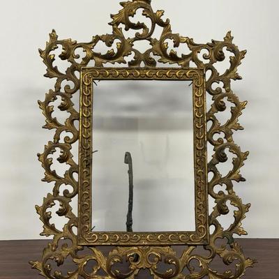 Vintage French Rococo Style Cast Iron Picture Frame 