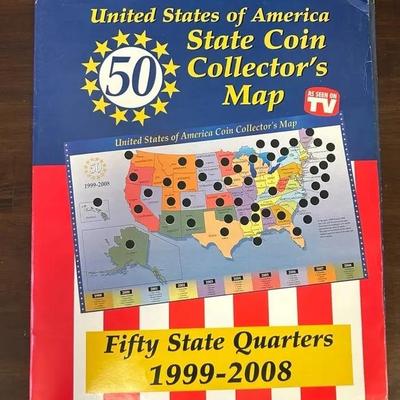 United States of America State Coin Collector’s Map 49/50 Quarters 