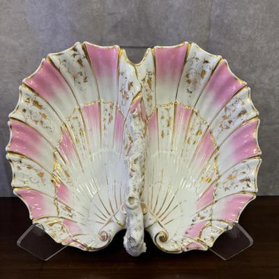 Carl Tielsch Hand Painted Scallop Dish