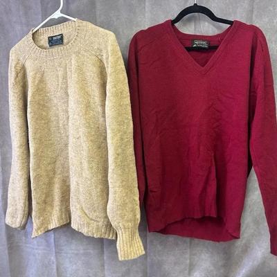 Pair of Vintage Puritan Aquaknit 100% Wool Sweaters 