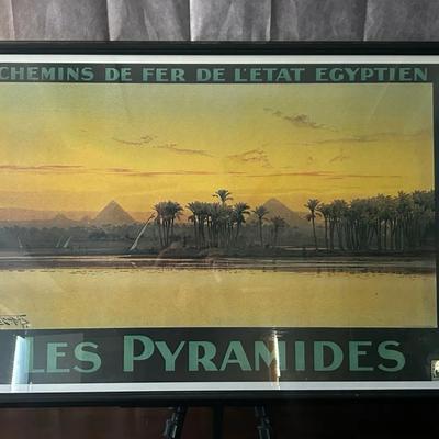 Large, Signed, “Chemins de Fer de L’etat Egyptien Les Pyramides"