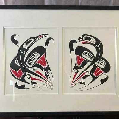 Signed, Framed, “Raven & Eagle” by Artist Danny Dennis 