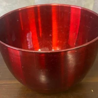 Red Aluminum Salad Bowl 