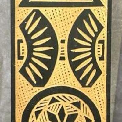 Hand Carved Wooden Tribal Art Panel