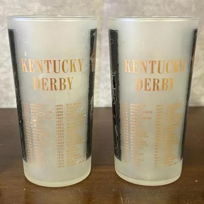 Vintage, 4-Glass Set of Kentucky Derby/Churchill Downs Highball Glasses