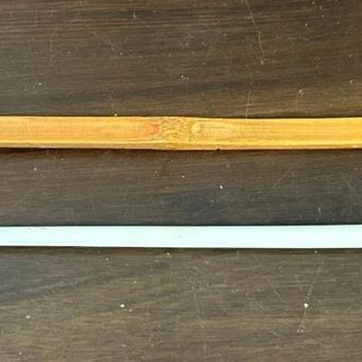 Ceramic Long Tobacco Pipe & Wooden Back Scratcher 