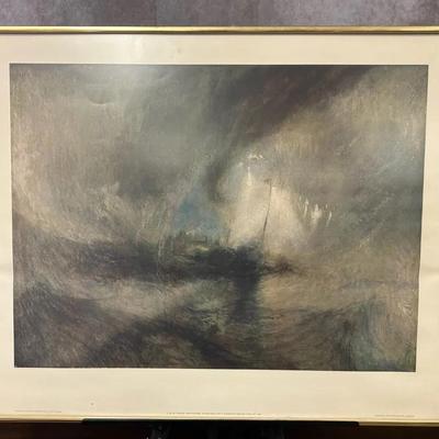 Framed, “Snowstorm: Steam-Boat Off a Harbour’s Mouth”, by J. M. W. Turner