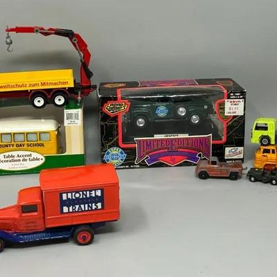 Vintage Collectible Model Cars - Chevrolet Lionel Trains Truck, Chevrolet Pickup, Mercedes-Benz Cran