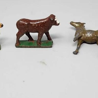 Antique/Vintage Metal Farm Animal Figurines