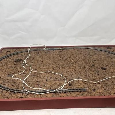 Model train layout base and assortment of train wiring & lights 
