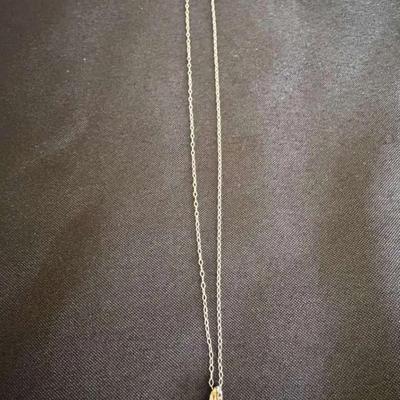 10k Gold, Sterling Silver Emerald Necklace