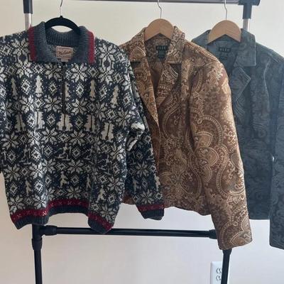 Winterware Woolrich Sweater And Brocade Jacketd