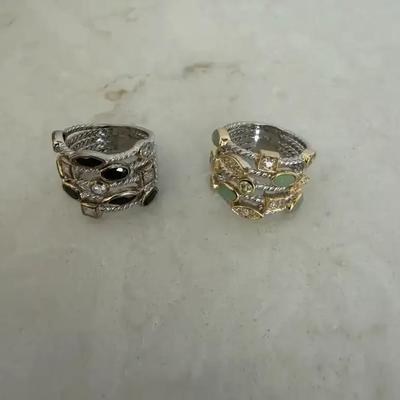 Two Sterling Silver Stone Rings 