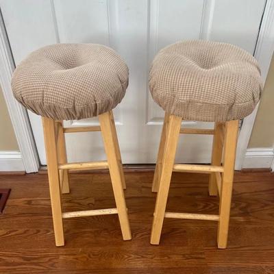 Pair Of Barstools With Cushions