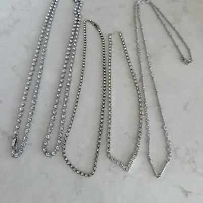 Five Rhinestone Necklaces