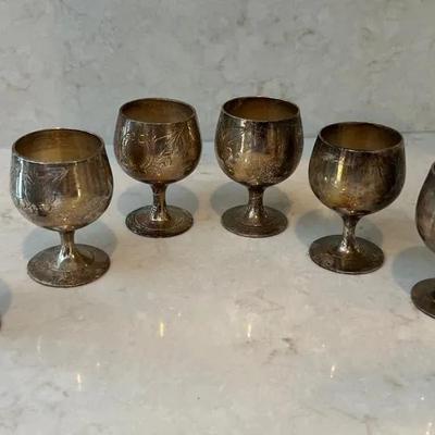 Silver Plate Wine Goblets (6)