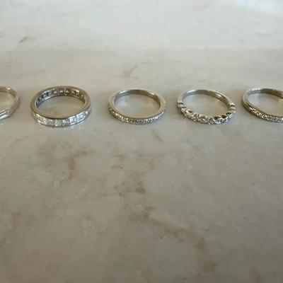 Five Sterling Silver Bands