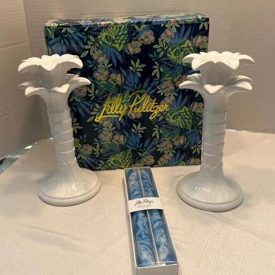 Lilly Pulitzer Candlesticks And Candles